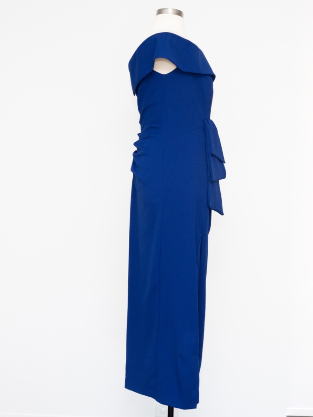 XSCAPE - "Camila" Long Off the Shoulder Scuba Crepe Dress - Picture 5 of 12